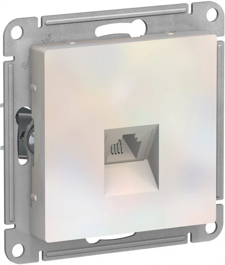 ATN000481 Телефонная розетка встраиваемая RJ-11 (жемчужный) Systeme Electric AtlasDesign ATN000481