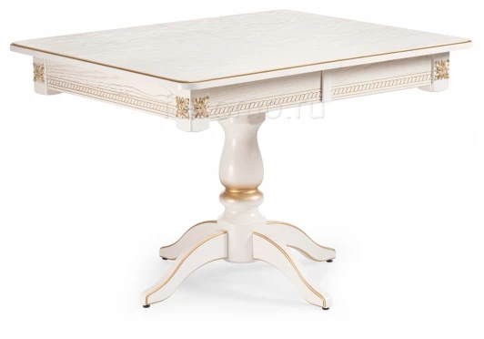483898 Стол Woodville Матис молочный / золото 483898