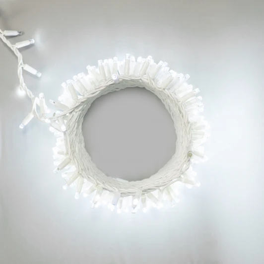 PST300BLWCAP-18-2W Гирлянда Нить Шатровая с колпачком 10м белая с мерцанием белого диода, 300 LED, провод белый каучук Laitcom PST300BLWCAP-18-2W