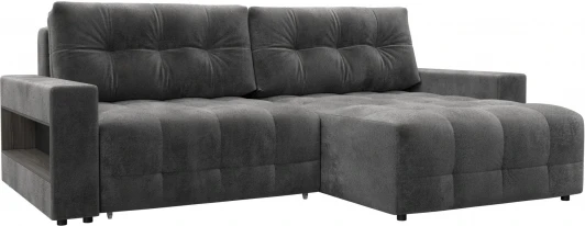128948 Диван угловой с полками Лига-053 НПБ Лига Диванов (Велюр) арт.128948