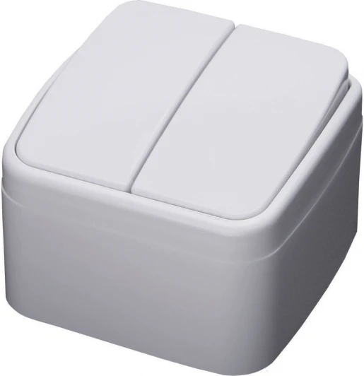 39032 Выключатель двухклавишный (белый) Stekker Basic 39032