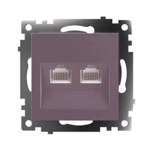 50006 Розетка Ethernet RJ-45 двойная (шоколад) Stekker Катрин 50006