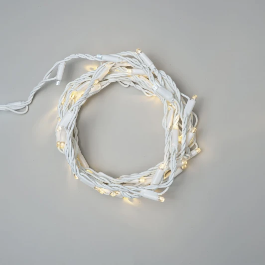 FL50-8-1WW+ Гирлянда Нить Тверская 5м тепло-белая с Контроллером 24В, 54 LED, провод белый каучук, IP65 Laitcom FL50-8-1WW+