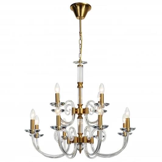 1050/03/12P Подвесная люстра ярусная Stilfort Glass 1050/03/12P (220V, хрусталь, на цепи, свеча)