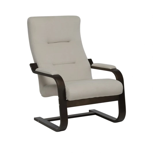 4687206966420 Кресло Leset Оскар 4687206966420 Фанера,Береза,Шпон, Велюр, Бежевый, Орех