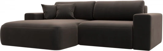 121377L Диван угловой Лига-036 НПБ Классик левый угол (Коричневый/Велюр) Лига Диванов арт.121377L
