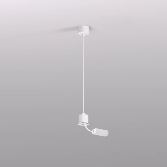 TR2124-WH Подвод питания для подвесного монтажа трека Denkirs Smart Base TR2124-WH АС 220V, 5м, белый, алюминий