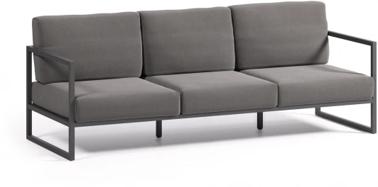 145932 Диван уличный La Forma (ex Julia Grup) Comova (Черный,Серый/ Пена,Полипропилен,Алюминий,Металл,Искусственные волокна)