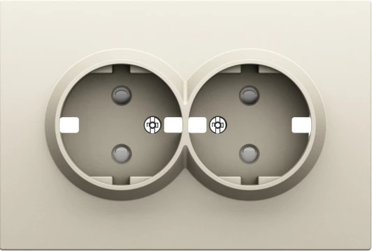 DS22255 Накладка для розетки 2-й с заземлением, со шторками 16A 250 В~, слоновая кость Donel S08 DS22255