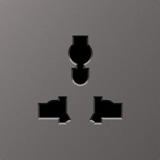 DE11645 Накладка для розетки мультистандарт, со шторками 16A 250 В~, матовый титан Donel A07 DE11645