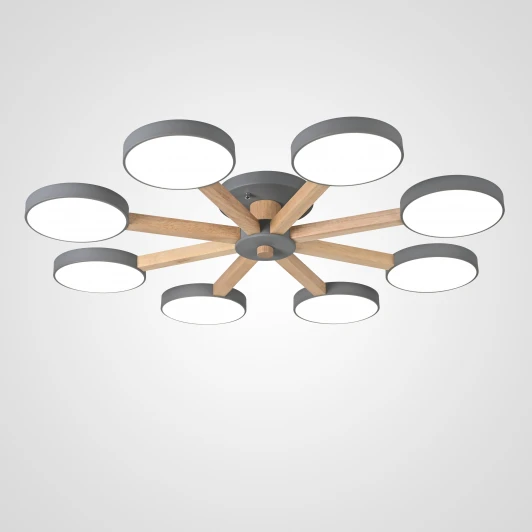 Turna01 Потолочная люстра Wi-Fi на штанге Turna 8 Gray By ImperiumLoft Turna01 (LED, 220V, голосовое управление, умный дом - Алиса)