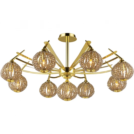 917-09-33 gold + brown crystal Потолочная люстра N-Light 917 917-09-33 gold + brown crystal