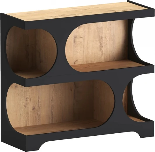 907475 Стеллаж Calista ОГОГО Обстановочка! (ЛДСП,МДФ/Черный) арт.907475