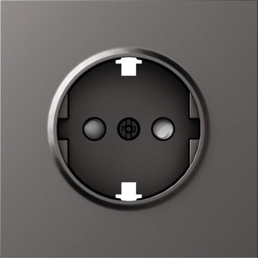 DS22045 Накладка для розетки Schuko с заземлением, со шторками 16A 250 В~, матовый титан Donel S08 DS22045