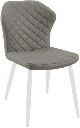 00-00063469 Стул 239М кож/зам GREY, ножки белые Dikline 00-00063469