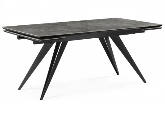 625985 Кухонный стол Notta Дарвин 160(220)х89 серый мрамор baolai / черный