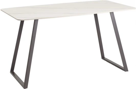 УТ000040511 Стол обеденный Stool Group Vermont 140*80 см керамика белая ножки серые арт.УТ000040511