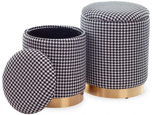 MY20A568(small+big) Комплект из 2 пуфиков черный, золото, белый MY iNTERNO MY20A568(small+big)