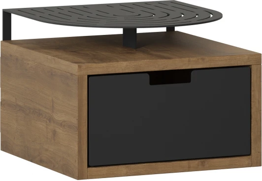 LEV01135 Тумба прикроватная OSLO NIGHTSTAND LEVE (ЛДСП,Металл/Черный,Светло-коричневый) арт.LEV01135