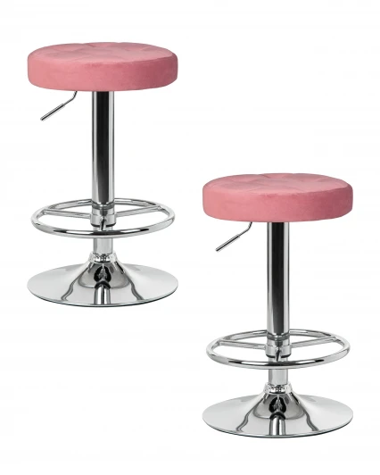 LM-5008-N_CH-M_V-MJ9-32 Набор 2 шт табурет барный DOBRIN BRUNO (пудрово-розовый велюр (MJ9-32))