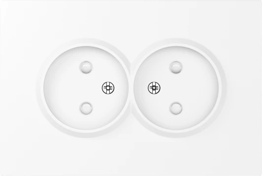 DS22603 Накладка для розетки 2-й без заземления, со шторками 16A 250 В~, глянцевый белый Donel S08 DS22603