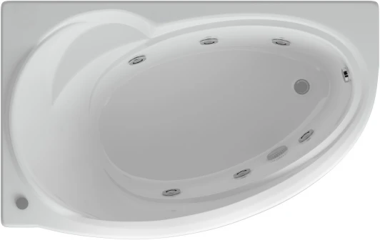 BET170-0000012 Акриловая ванна Акватек Бетта 170 L с гидромассажем и экраном