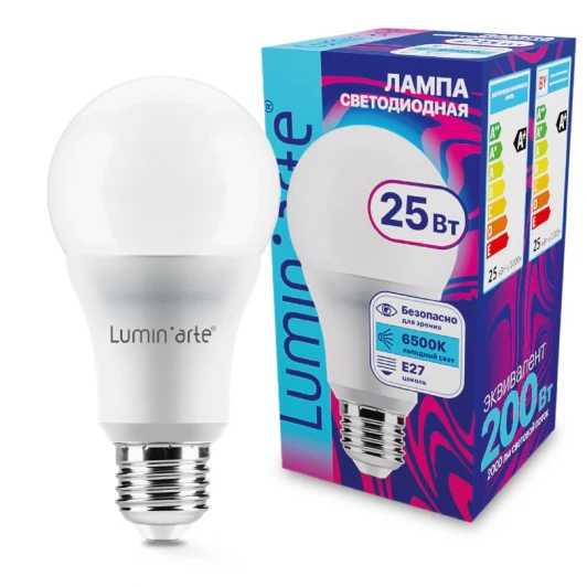 LSTD-A65-25W6KE27 Светодиодная лампа 25Вт 6500K E27 Lumin'arte LSTD-A65-25W6KE27