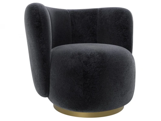 131016 Кресло Лига-072 (Фанера//Велюр/Темно-серый) Лига Диванов 131016