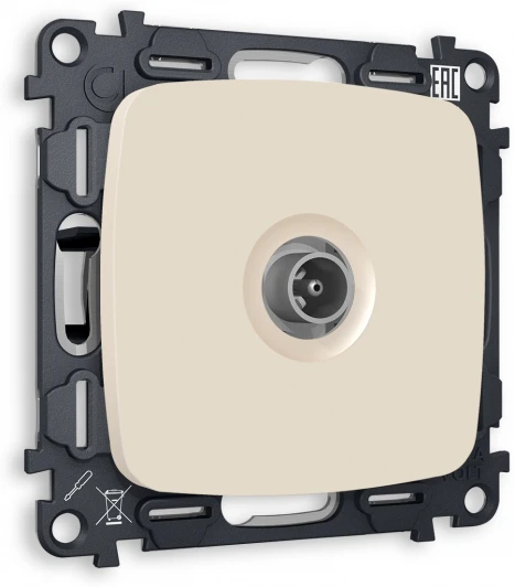 MO333030 Комплект механизма Ambrella Volt TV розетки проходной OMEGA MO333030 Бежевый матовый 5-1000 MHz 4dB QUANT