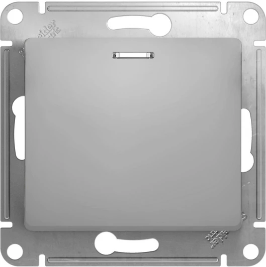GSL000313 Выключатель встраиваемый одноклавишный с подсветкой (алюминий) Systeme Electric GSL000313