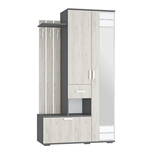 00-00258489 Прихожая БТС Лира ПР-04, Графит, Дуб крафт белый