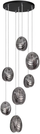 5038/7 Подвесная люстра каскадная Odeon Light Mussels 5038/7 черный/дымчатый/металл/стекло G9 7*40W (220V, на проводе)