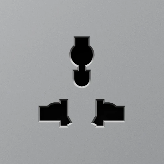 DE11640 Накладка для розетки мультистандарт, со шторками 16A 250 В~, матовый серый Donel A07 DE11640