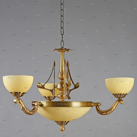 02166/3 AB Люстра подвесная Ambiente by Brizzi Tenerife, 6 ламп, бронза с бежевым