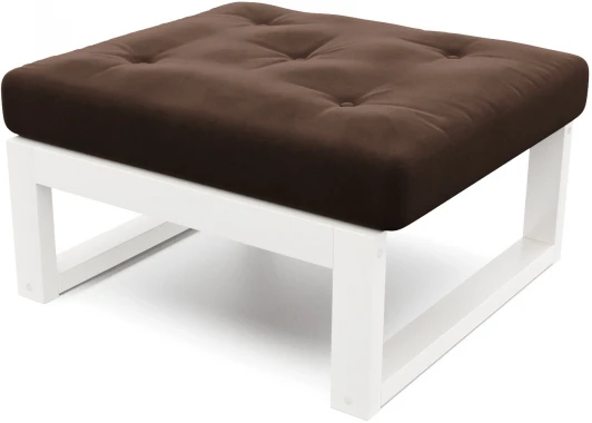 21859 Пуф Arsko Амбер белая эмаль коричневый велюр