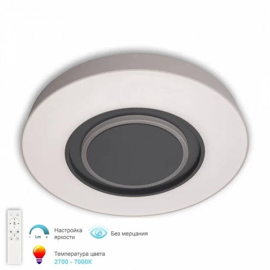 3306.B246-350 White/Grey Потолочный светильник светодиодный с ПДУ APL LED Turin 3306.B246-350 White/Grey