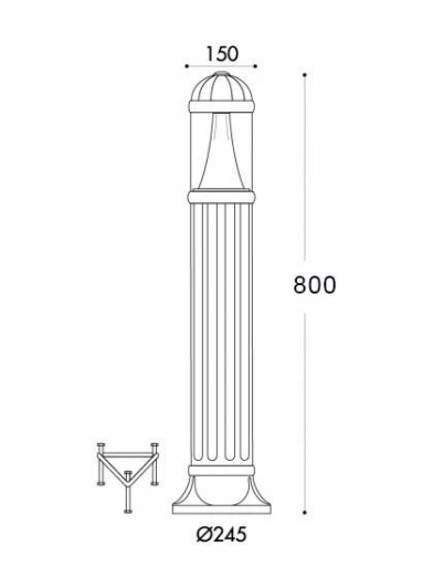 D15.554.000.BXD1L Наземный фонарь Fumagalli Sauro D15.554.000.BXD1L