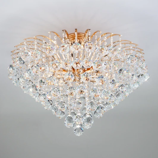 3299/9 золото Потолочная люстра Eurosvet 3299 3299/9 золото / прозрачный хрусталь