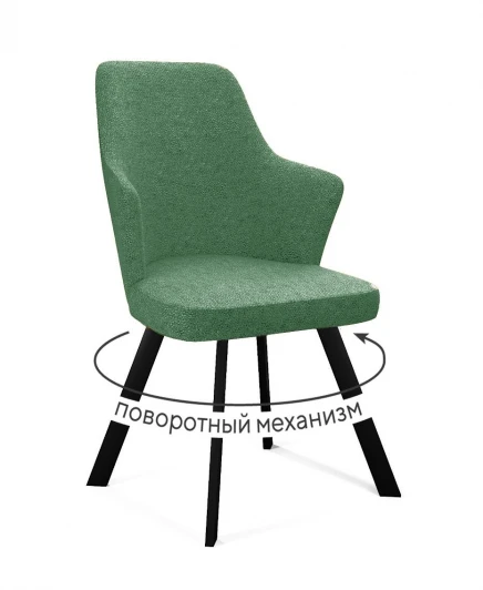 00-00083735 Стул DikLine 235 поворотный, NS Pine зеленый, ножки черные 00-00083735
