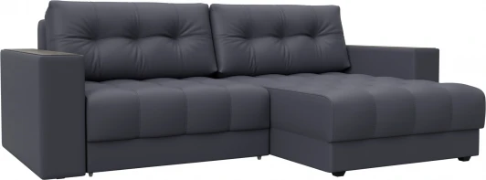 128470 Диван угловой с декором Лига-049 НПБ Лига Диванов (Экокожа) арт.128470