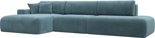 121425L Диван угловой Лига-036 НПБ Модерн Лонг левый угол (Бирюзовый/Велюр) Лига Диванов арт.121425L