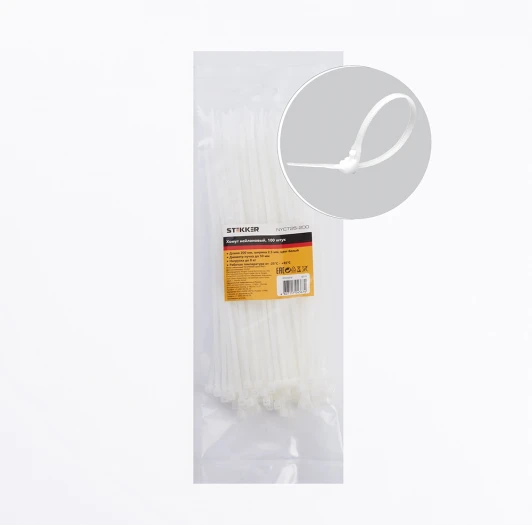32775 Хомут 2,5x200мм белый 100 шт. Stekker 32775