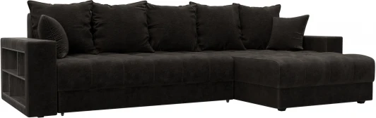 128601 Диван угловой с декором и полкой Лига-050 НПБ Лига Диванов (Велюр) арт.128601