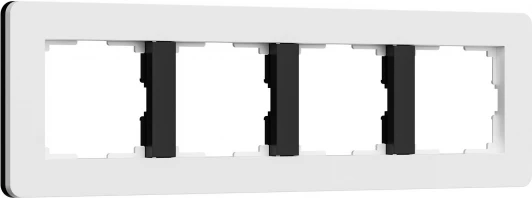 W0043068 Рамка на 4 поста (белый/черный, soft-touch) Werkel W0043068 (a067991)