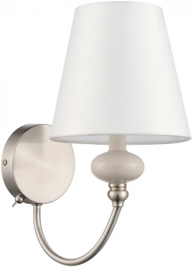 8283/1W Бра с выключателем Lumion Kentuki 8283/1W никель/белый, металл/керамика/текстиль Е14 1*40W 220V