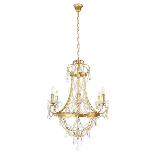 10430/6 Подвесная люстра со стеклянными подвесками в форме подсвечника Loft It Foil 10430/6 (220V, на цепи, подсвечник, свеча)