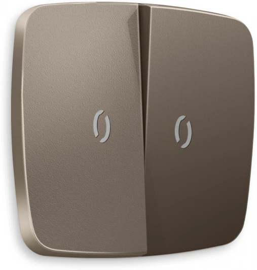 OP6340 Лицевая панель Ambrella Volt OMEGA (Темная бронза матовый) для 2-клавишных выключателей с подсветкой QUANT OP6340