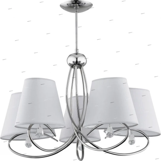 20435 Люстра потолочная Alfa Siena, 5 плафонов, хром, серый, прозрачный хрусталь