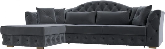 121586L Диван угловой Артис левый угол (Серый/Велюр) Лига Диванов арт.121586L