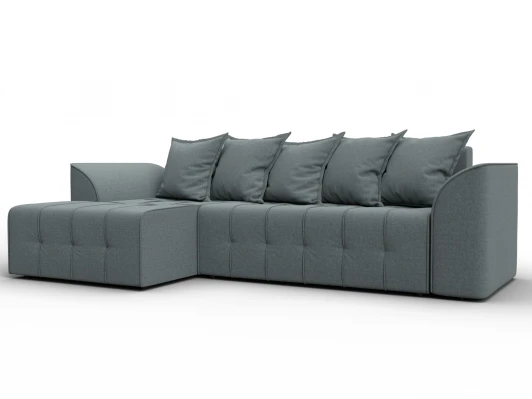 136704L Диван угловой Лига-113 угол левый (ДСП,Рогожка/Серый) Лига Диванов 136704L